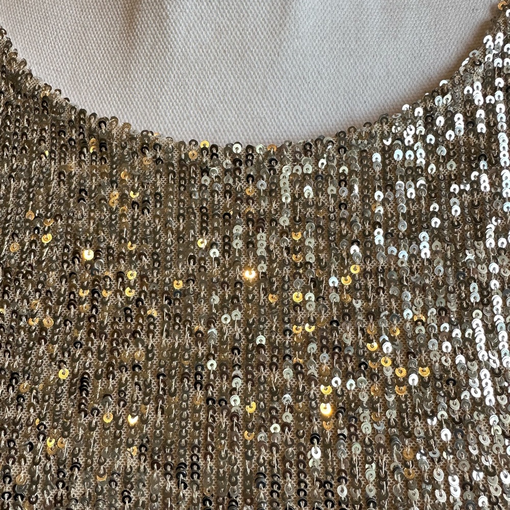 NWT Cable & Gauge Silver Sequin Top Small - Picture 4 of 7